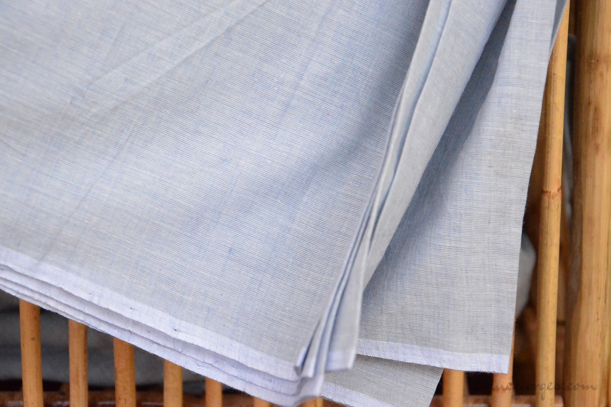 Organic Cotton Fabric. Super Soft & Light - ANGEL'S BREATH ( Fog Blue )