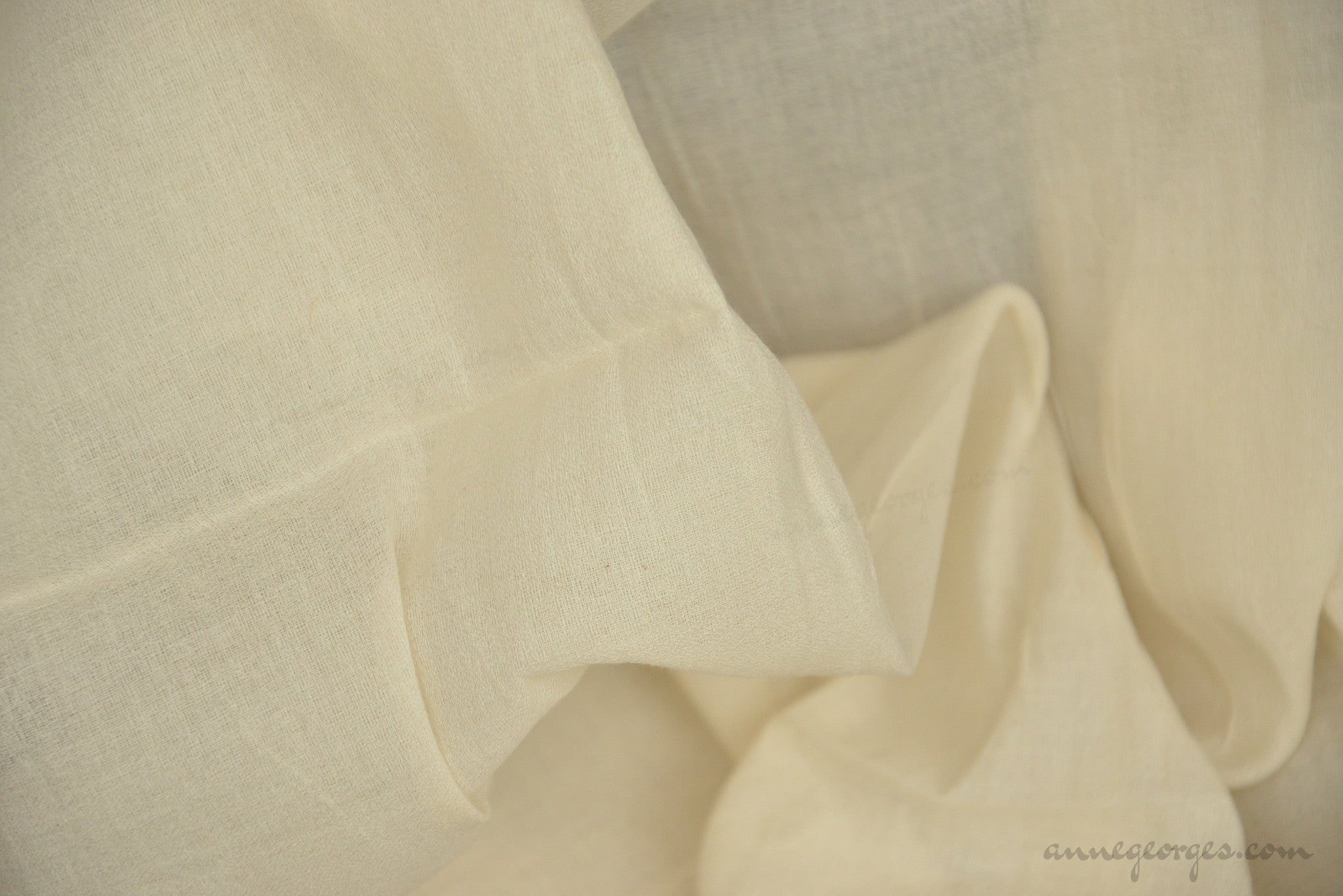 Organic Cotton Muslin Fabric - Natural - by The Yard India