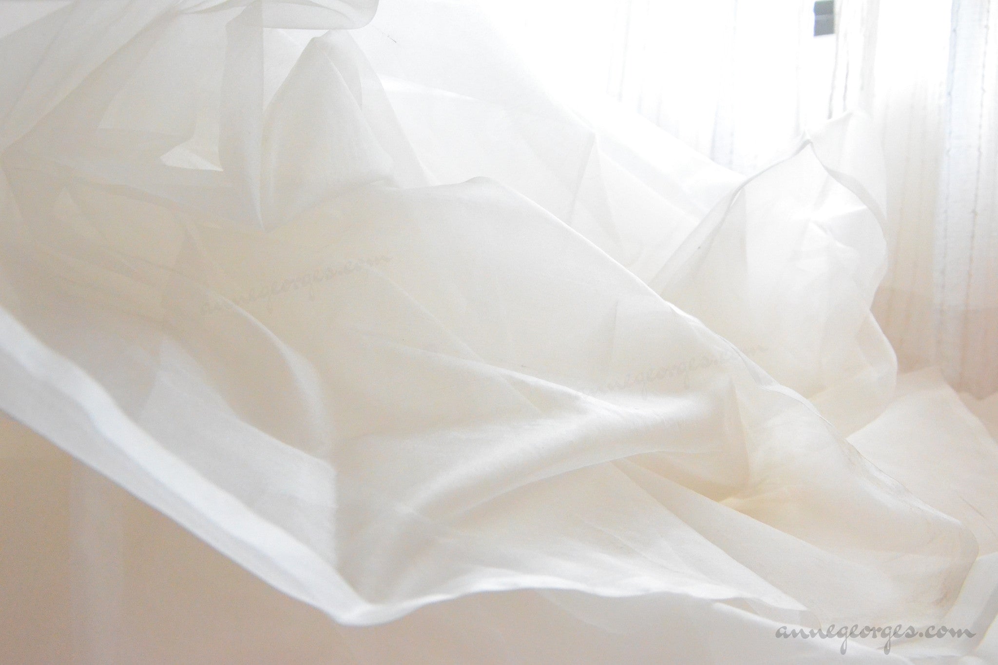 Pure Silk Organza Fabric ( Silk Organza 60g, Prepared for Dye) – AnneGeorges
